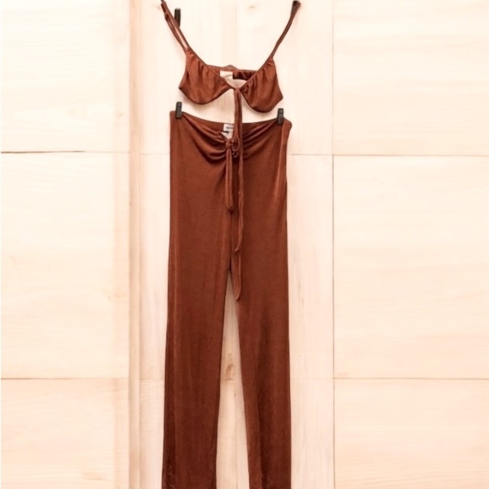 Superdown Irene Strappy Pant Set in Rust Size Medium - Picture 4 of 6